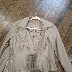 Blank NYC Women's Beige Leather Jacket